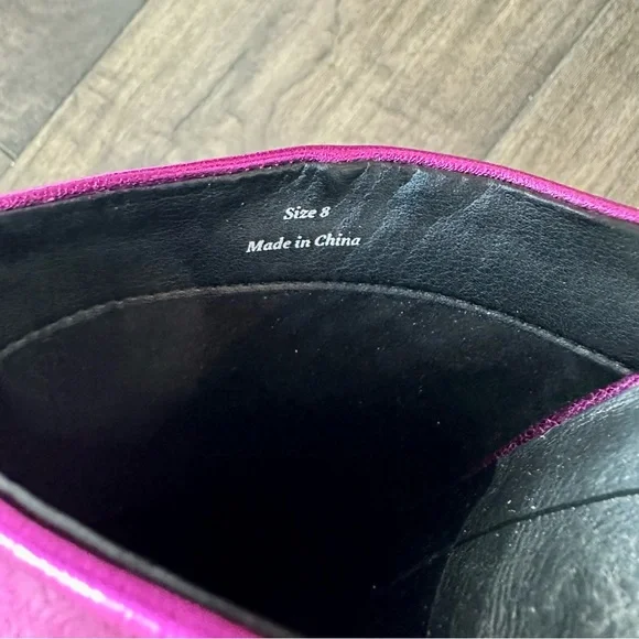 Dolce Vita Enya Mules - Fuchsia Metallic Leather - Size: 8 - Clear Block Heel - Picture 7 of 10